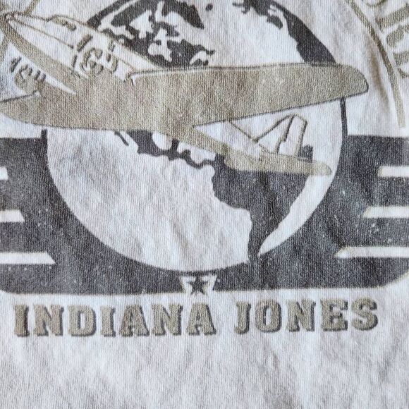 Indiana Jones aviation badge tye dye unisex t-shirt short sleeve blue white Box - Picture 4 of 5